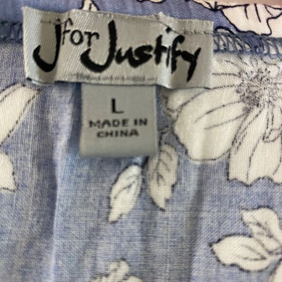 J is for Justify L Tiered blue floral maxi dress sleeveless peplum - Picture 5 of 6